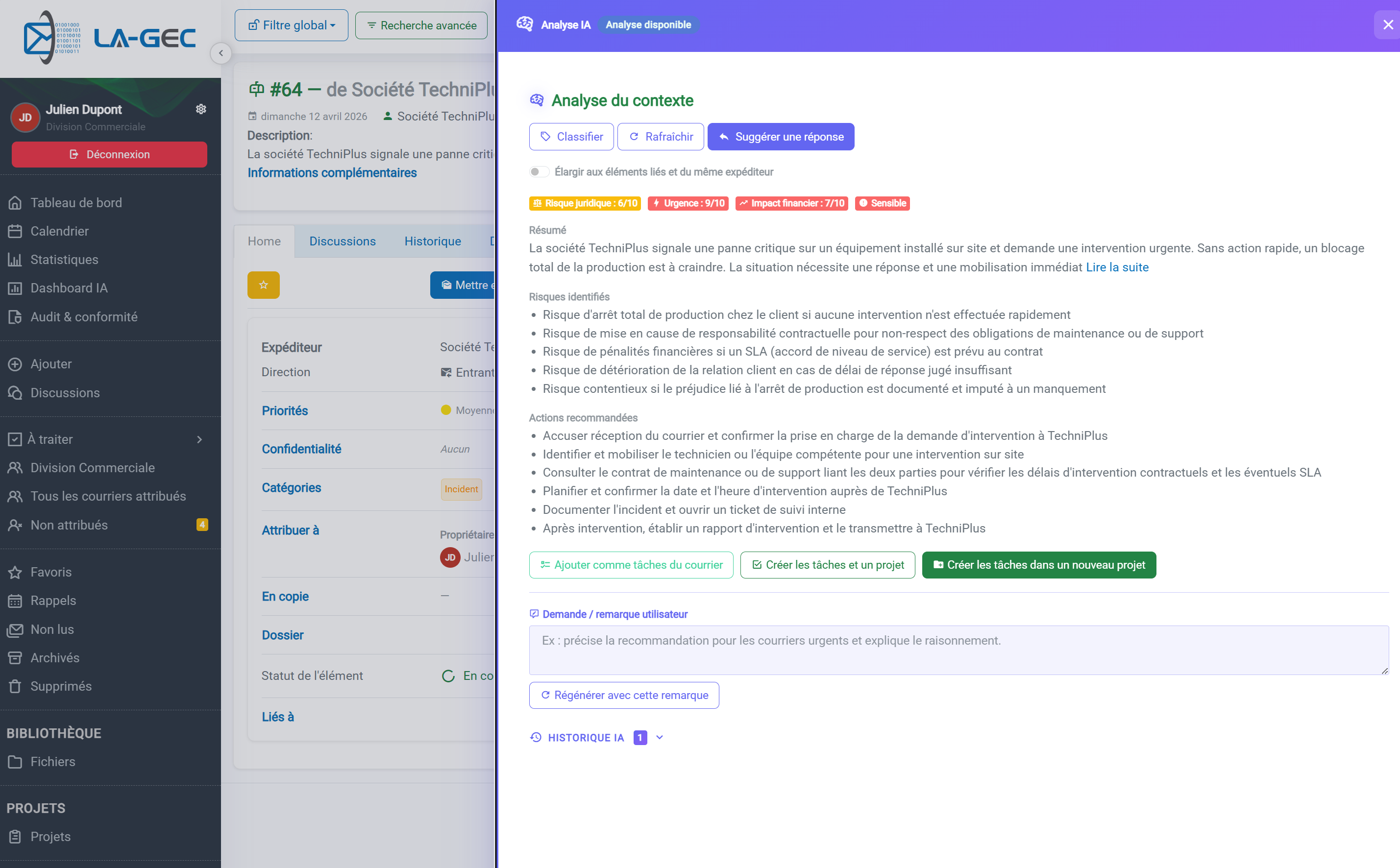 Analyse IA d’un élément